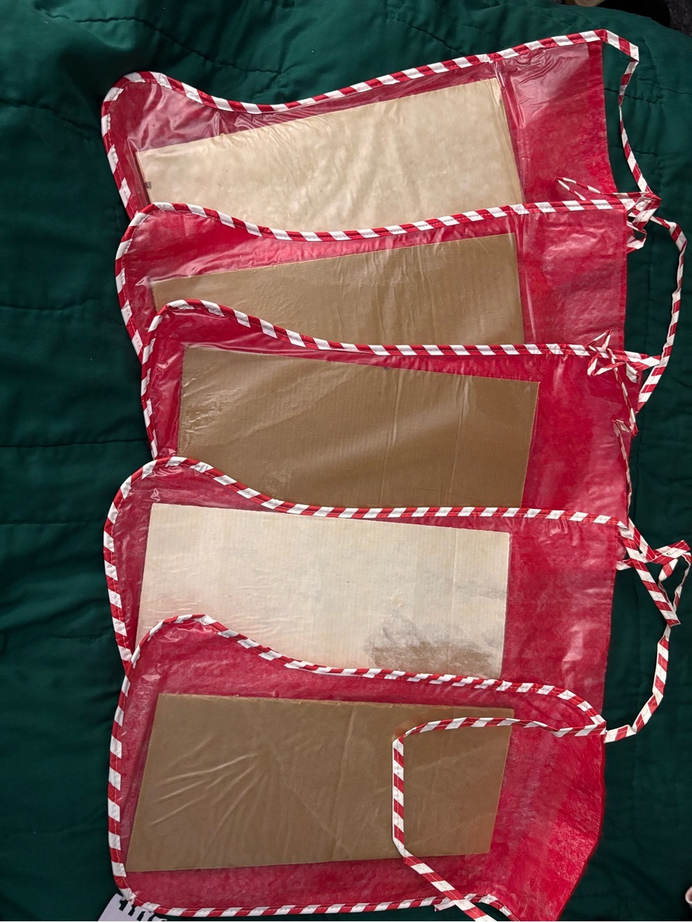Red Candy-Stripe Sticking Decorations - Set of 4
